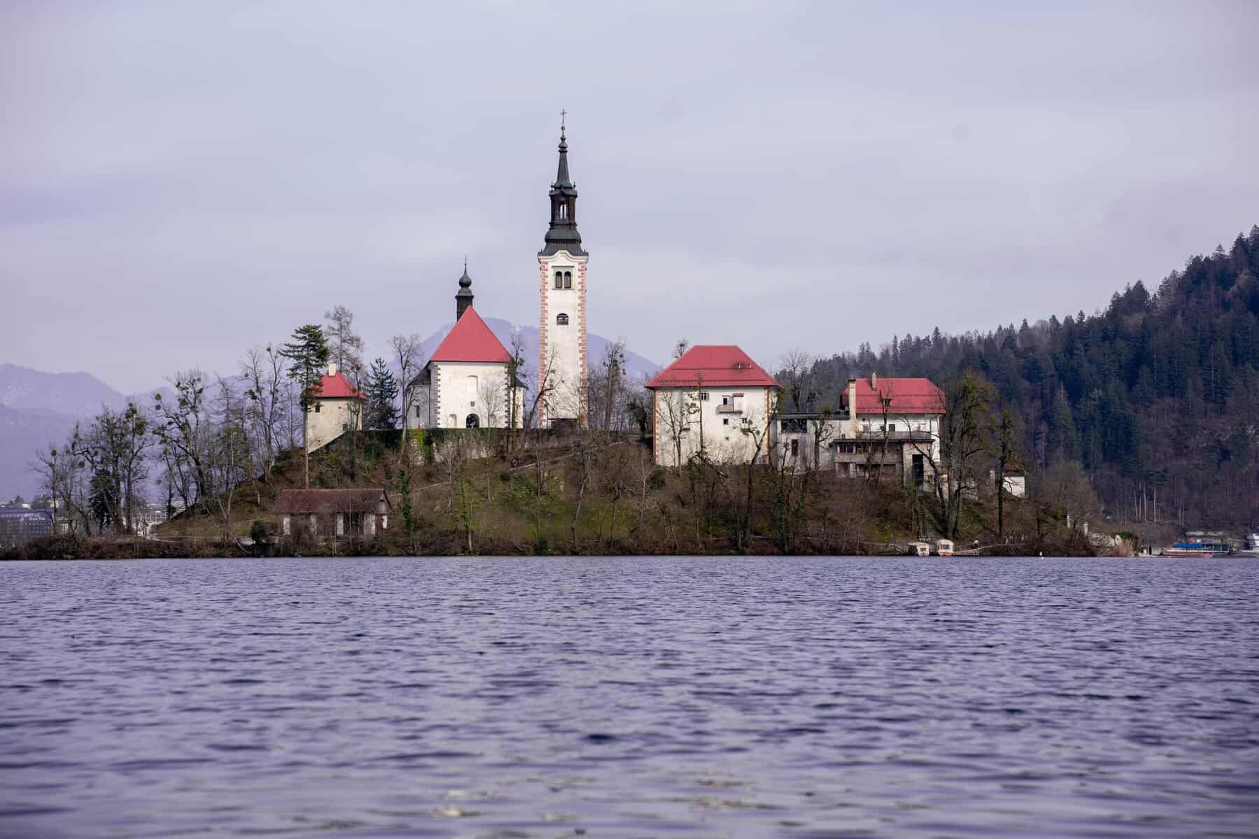 Bled Island and its church bell tower, Slovenia