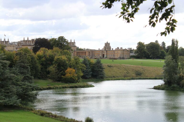 Blenheim Palace across the lake