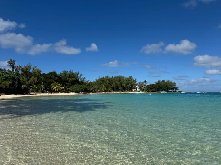 The clear water of Blue Bay, Mauritius