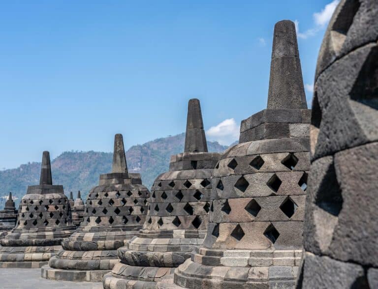 The stupas of Borobudur, Java, Indonesia