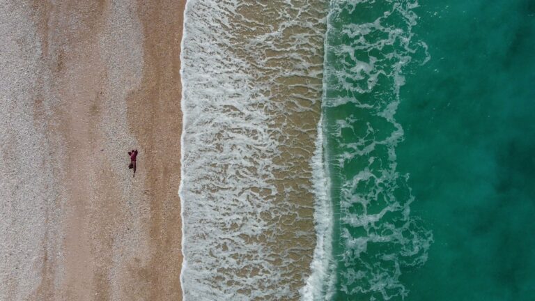 Borsh beach on the Albanian Riviera from above