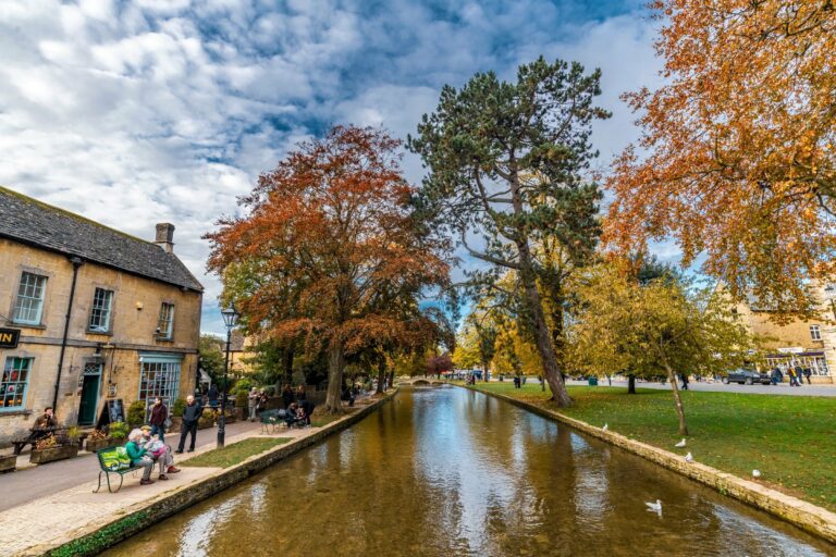 Bourton-on-the-Water in autumn