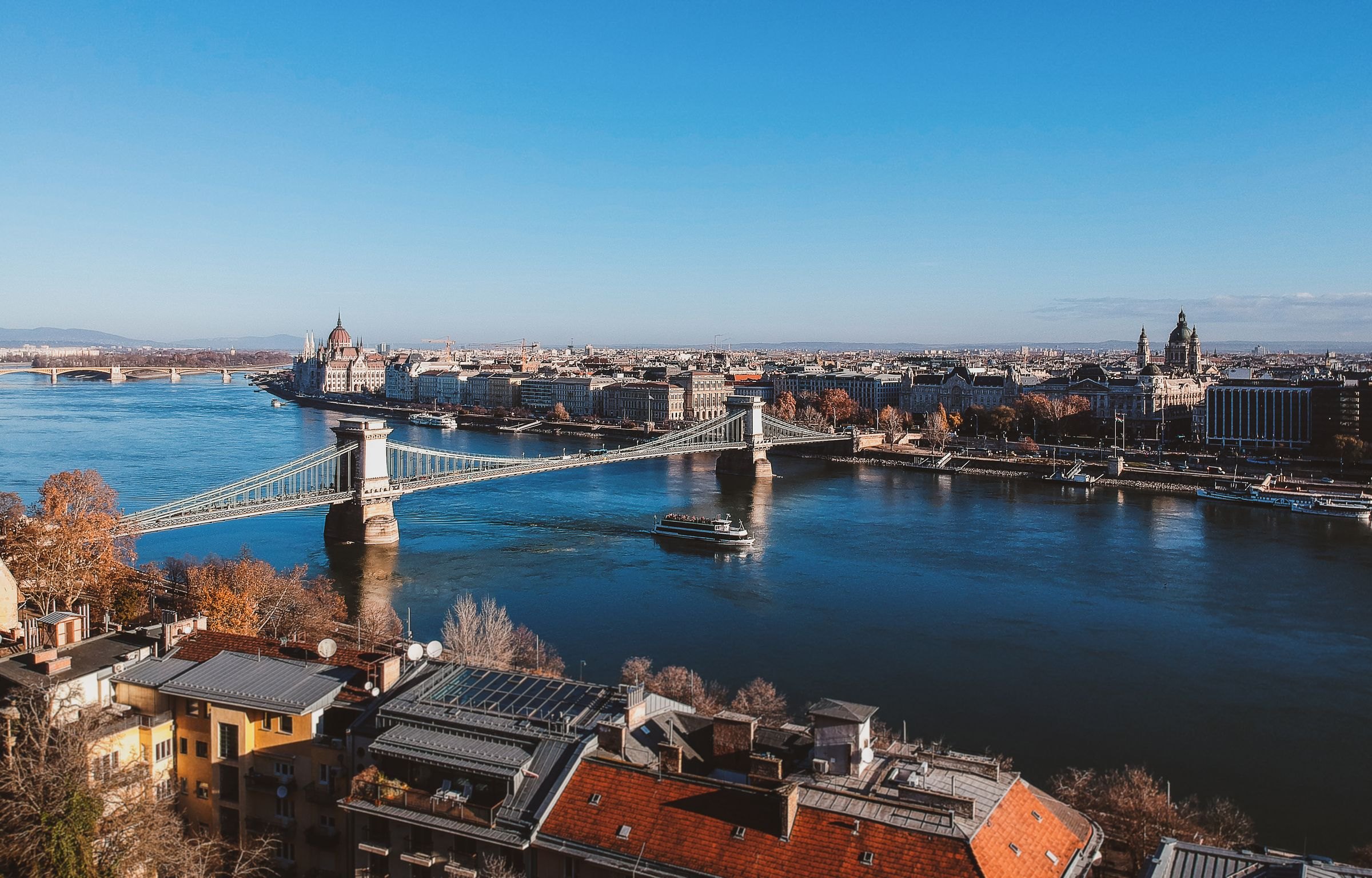 Budapest's Chain Bridge from above