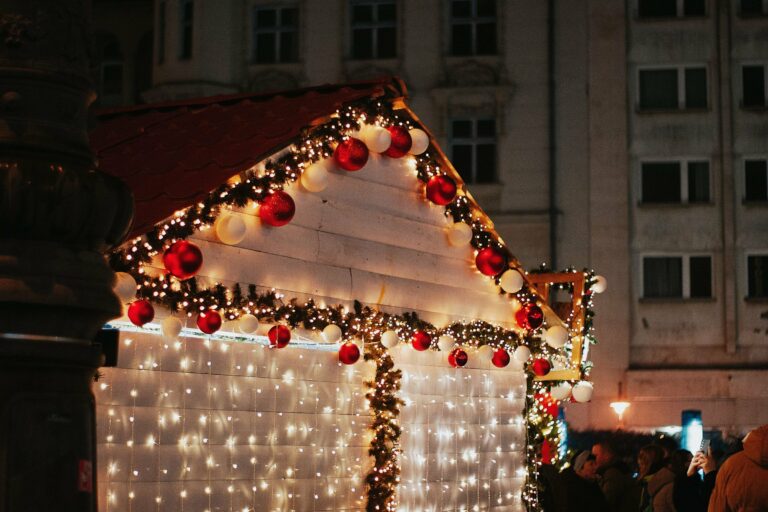 A Christmas market stall in Budapest
