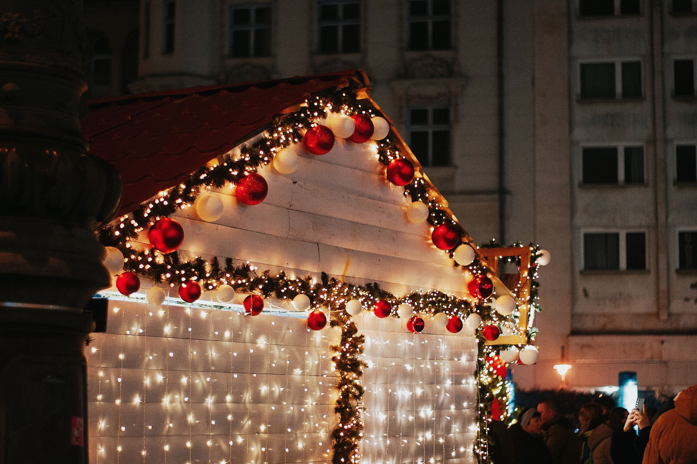 A Christmas market stall in Budapest