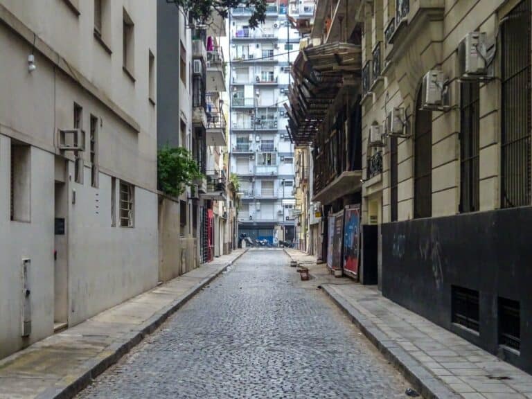 A cobbled street in Buenos Aires