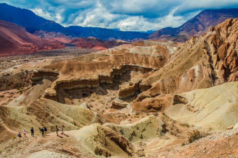 Walkers in the Cafayate canyon, Salta, Argentina