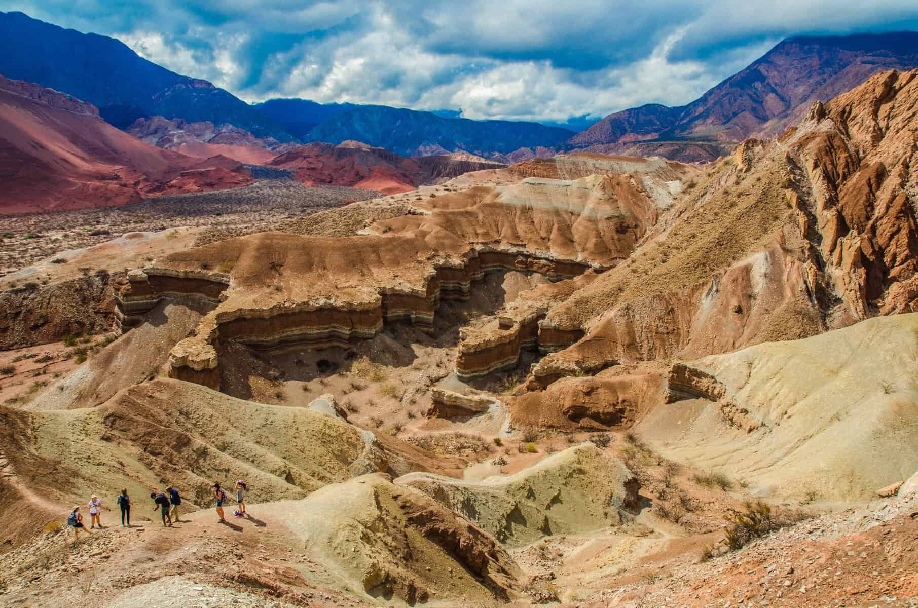 Walkers in the Cafayate canyon, Salta, Argentina