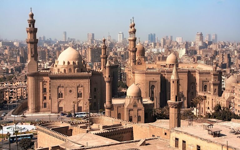 Historic mosques on the Cairo skyline