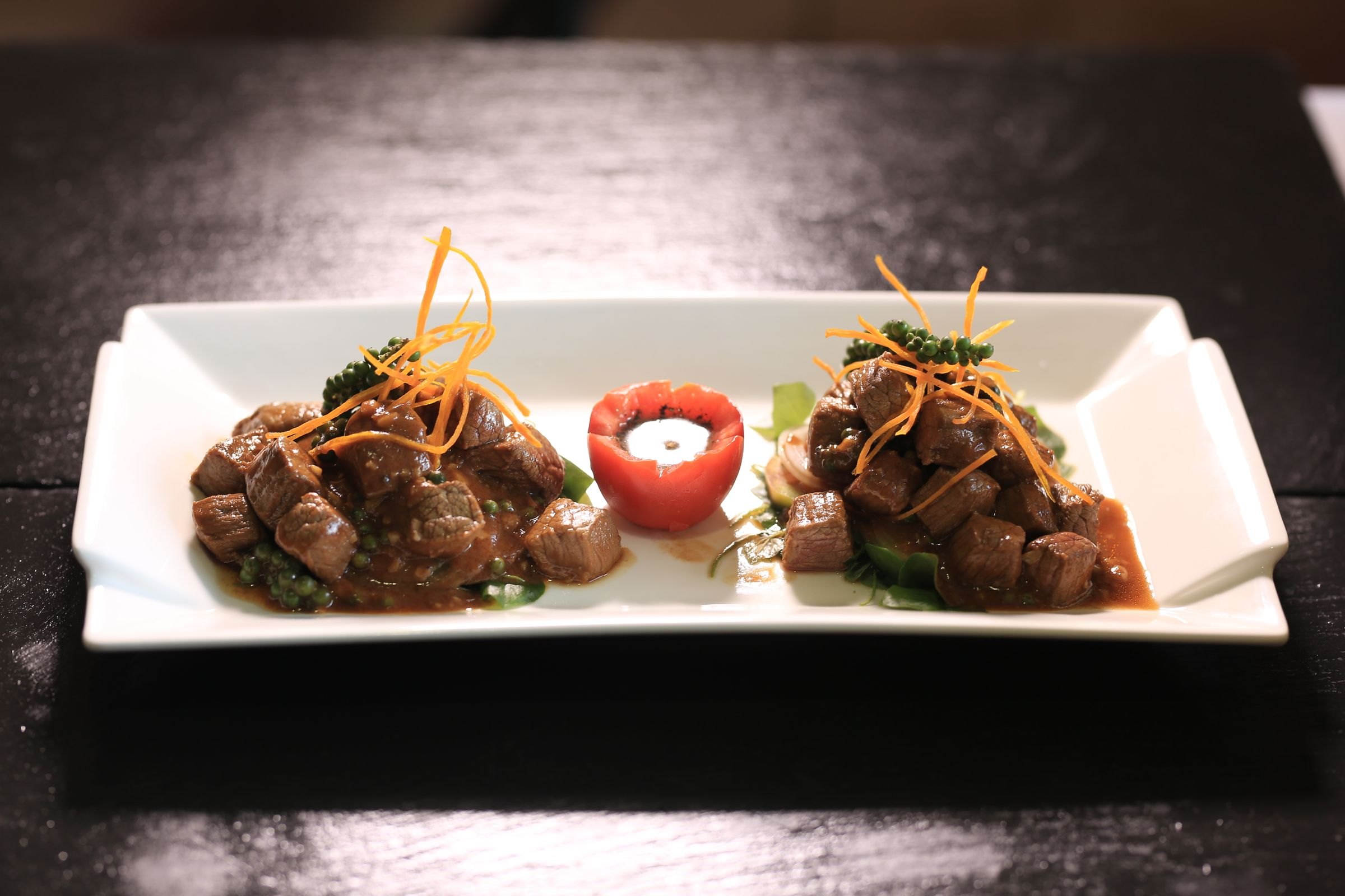 A Cambodian beef dish served in Phnom Penh