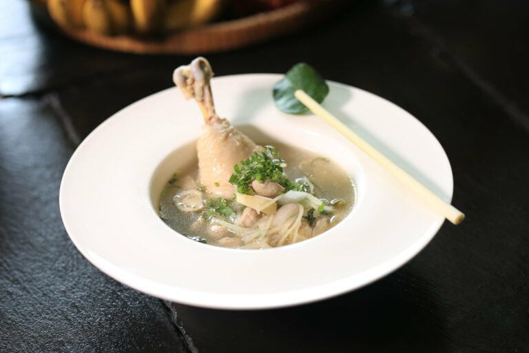 A Cambodian chicken soup with lemongrass