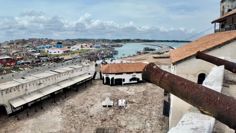 The coast and historic buildings of Cape Coast, Ghana