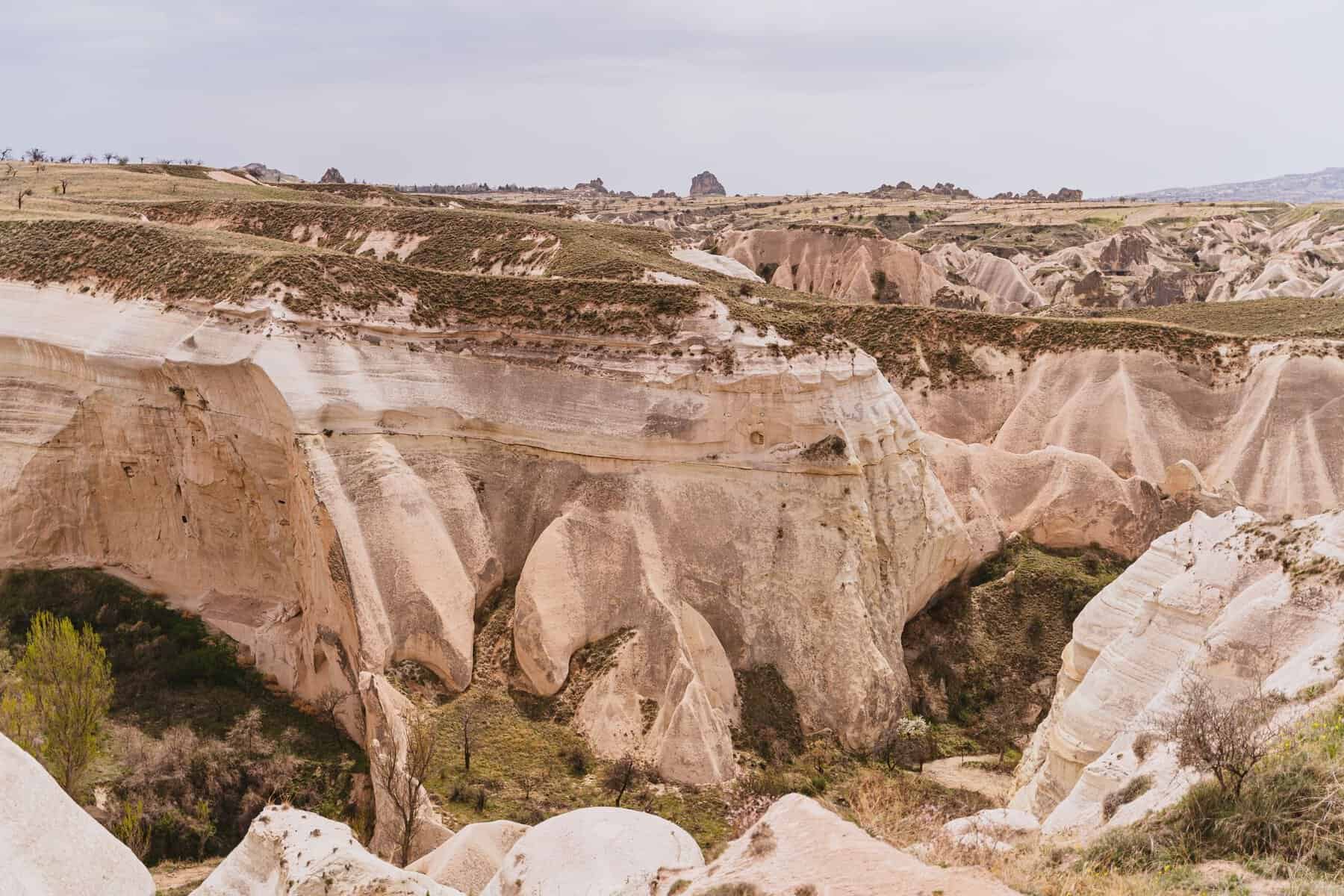 The pale rock valleys of Cappadocia