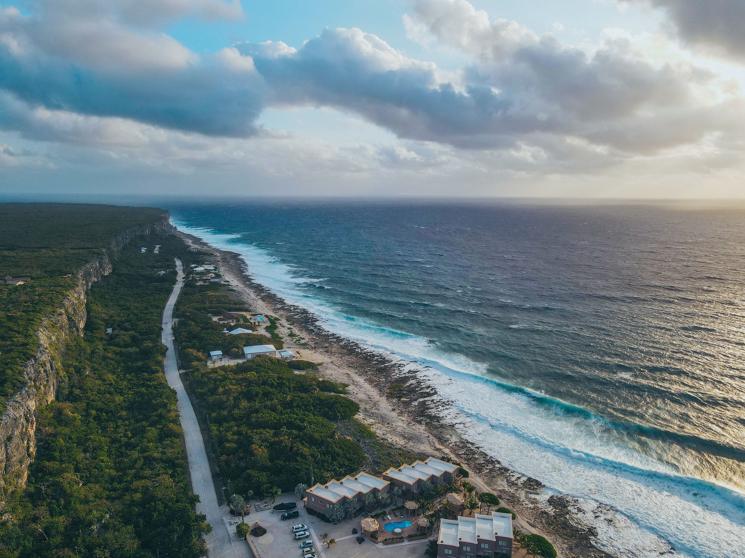 The coastline of the Cayman Islands from above