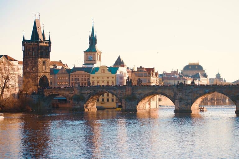 Charles Bridge and the Vltava in Prague