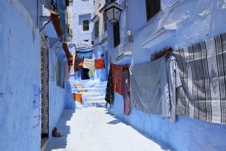 A blue alleyway in Chefchaouen