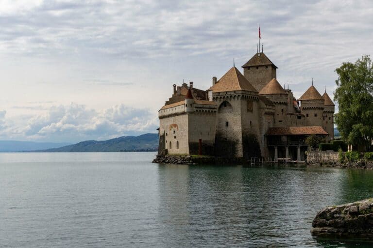 Chillon Castle on the shore of Lake Geneva