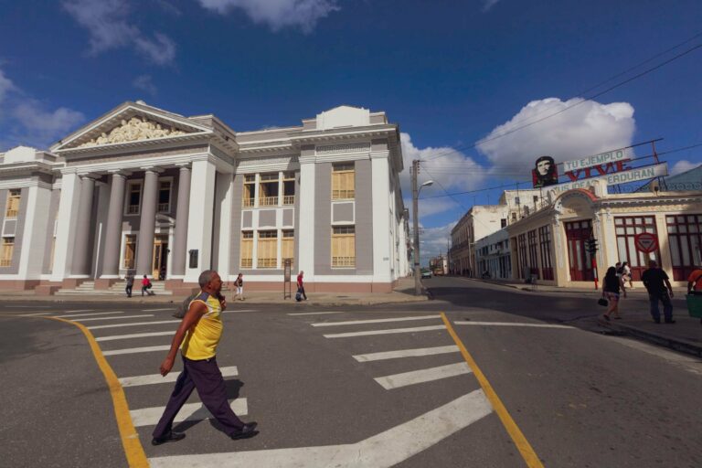 A landmark neoclassical building in Cienfuegos