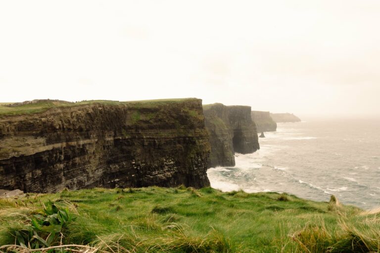 The Cliffs of Moher stretching along the coast