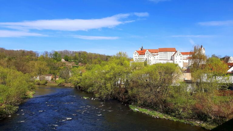 Colditz Castle above the river in Saxony