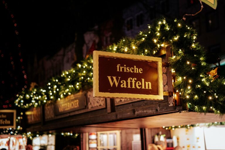 A waffle stall at Cologne's Christmas market