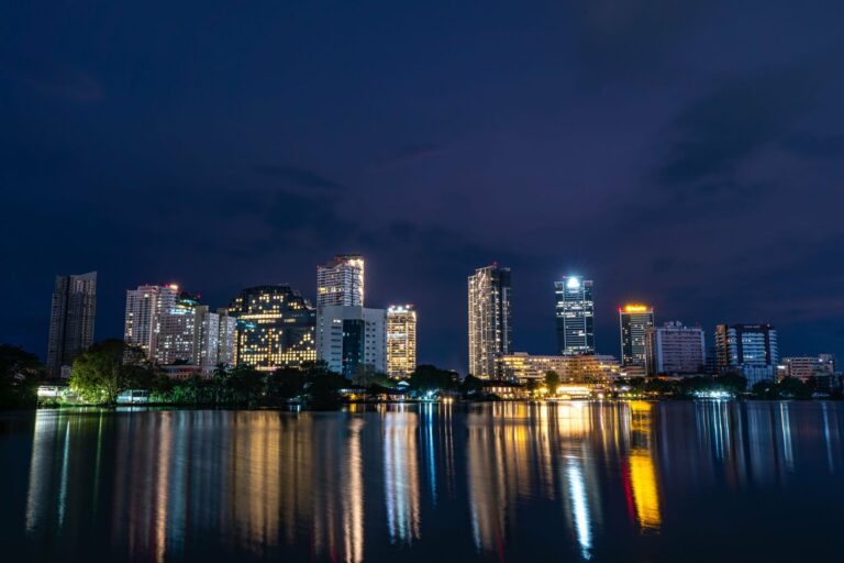 The Colombo skyline at night