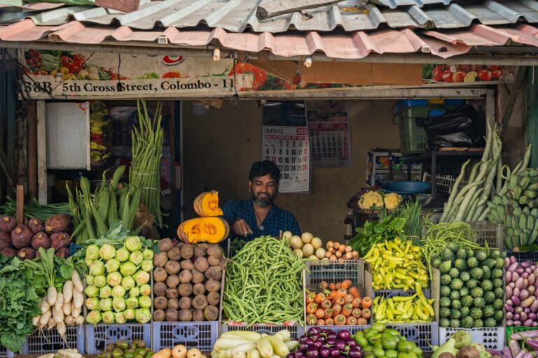 A vegetable stall in Colombo