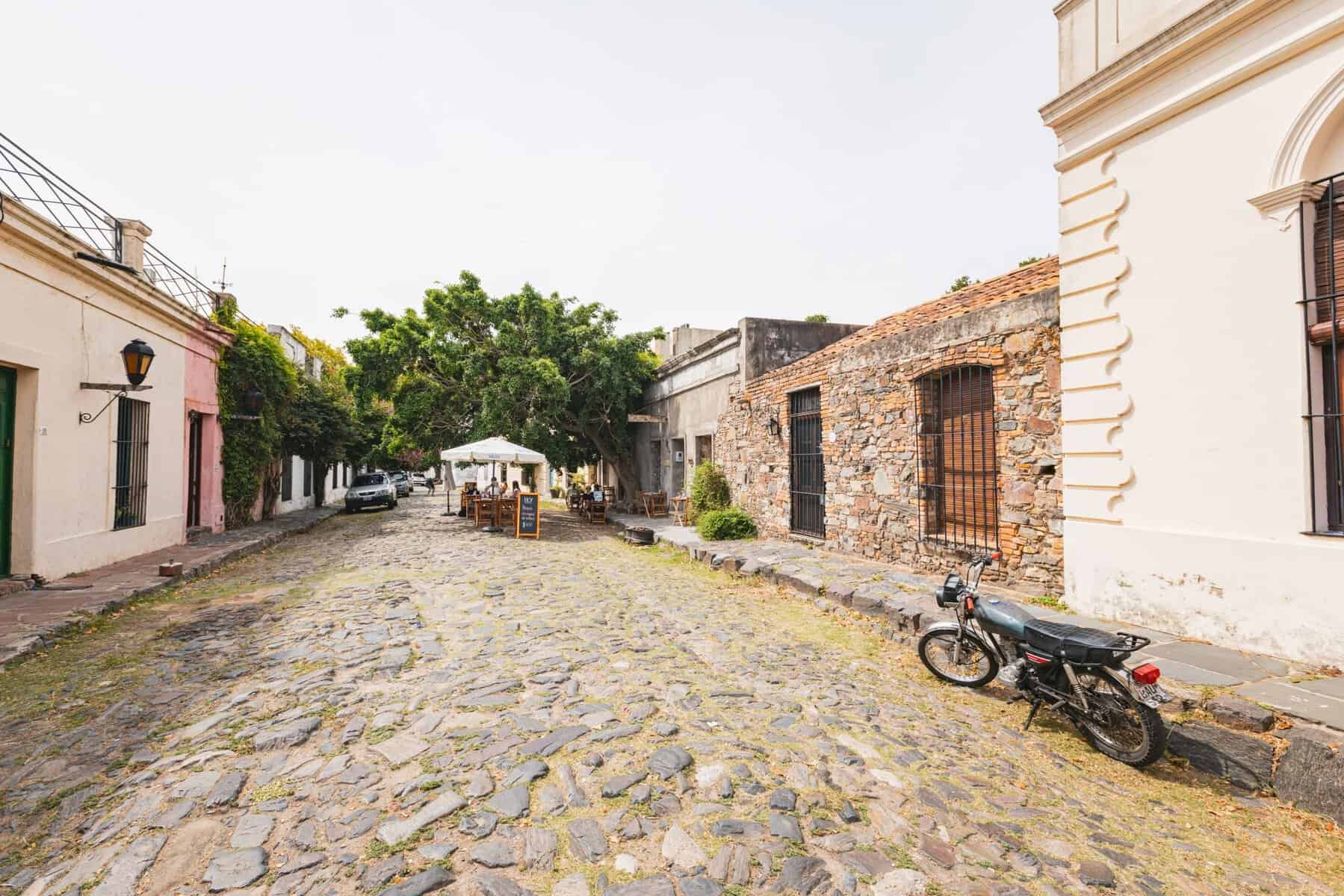 A cobbled street in Colonia del Sacramento, Uruguay
