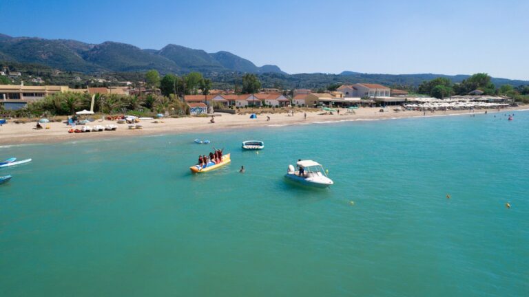 Turquoise sea on a Corfu beach