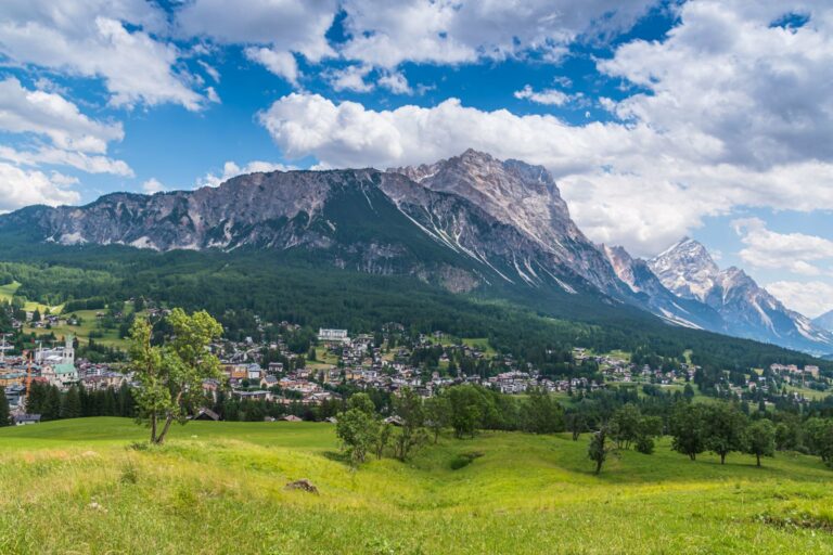 Cortina d'Ampezzo below the Dolomites