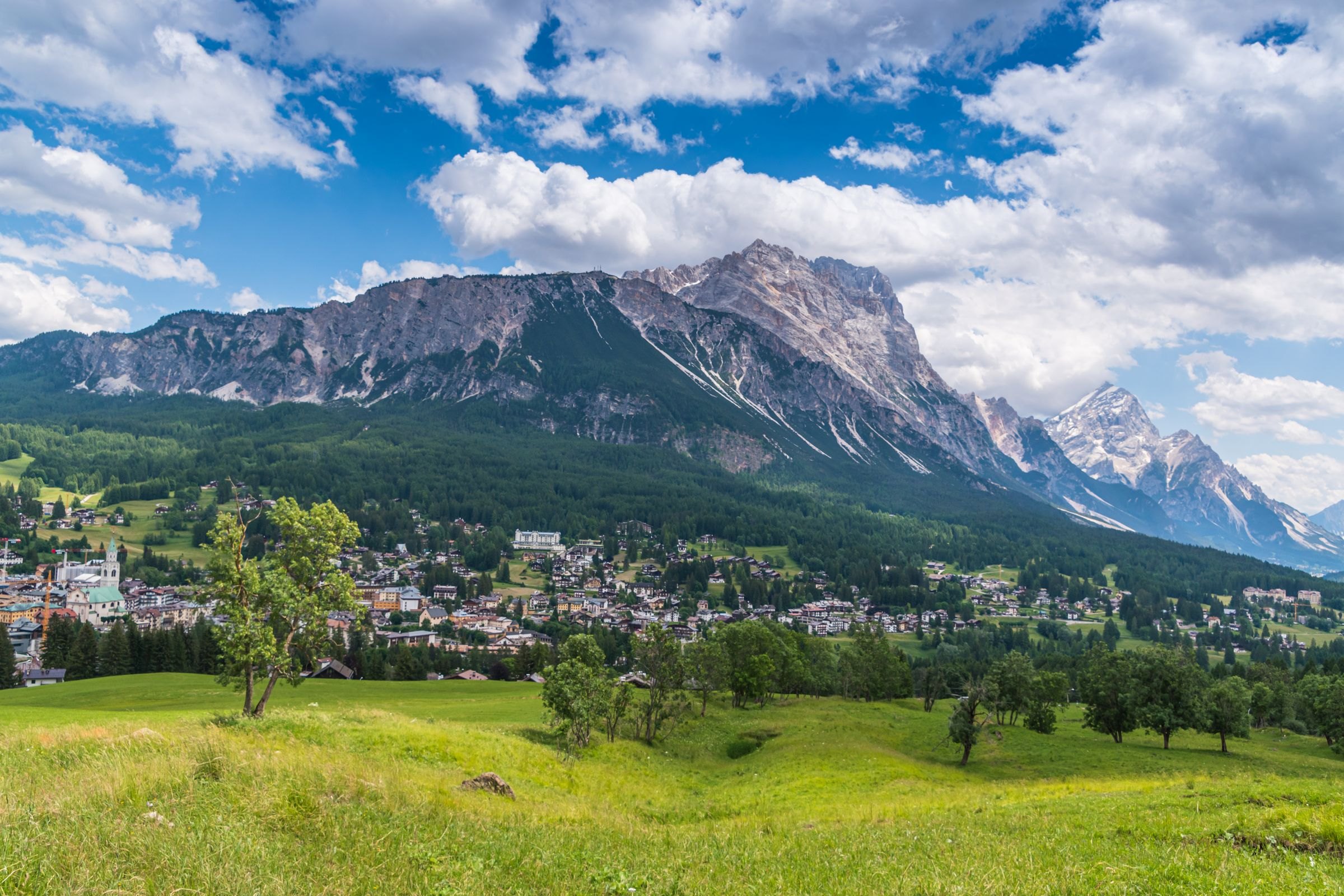 Cortina d'Ampezzo below the Dolomites