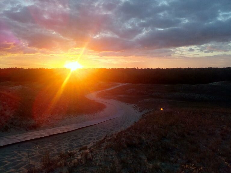 Sunset over the dunes of the Curonian Spit
