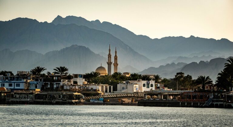 Dahab on the Red Sea below the Sinai mountains