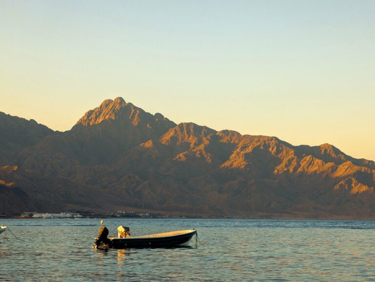 A boat on the Gulf of Aqaba at Dahab