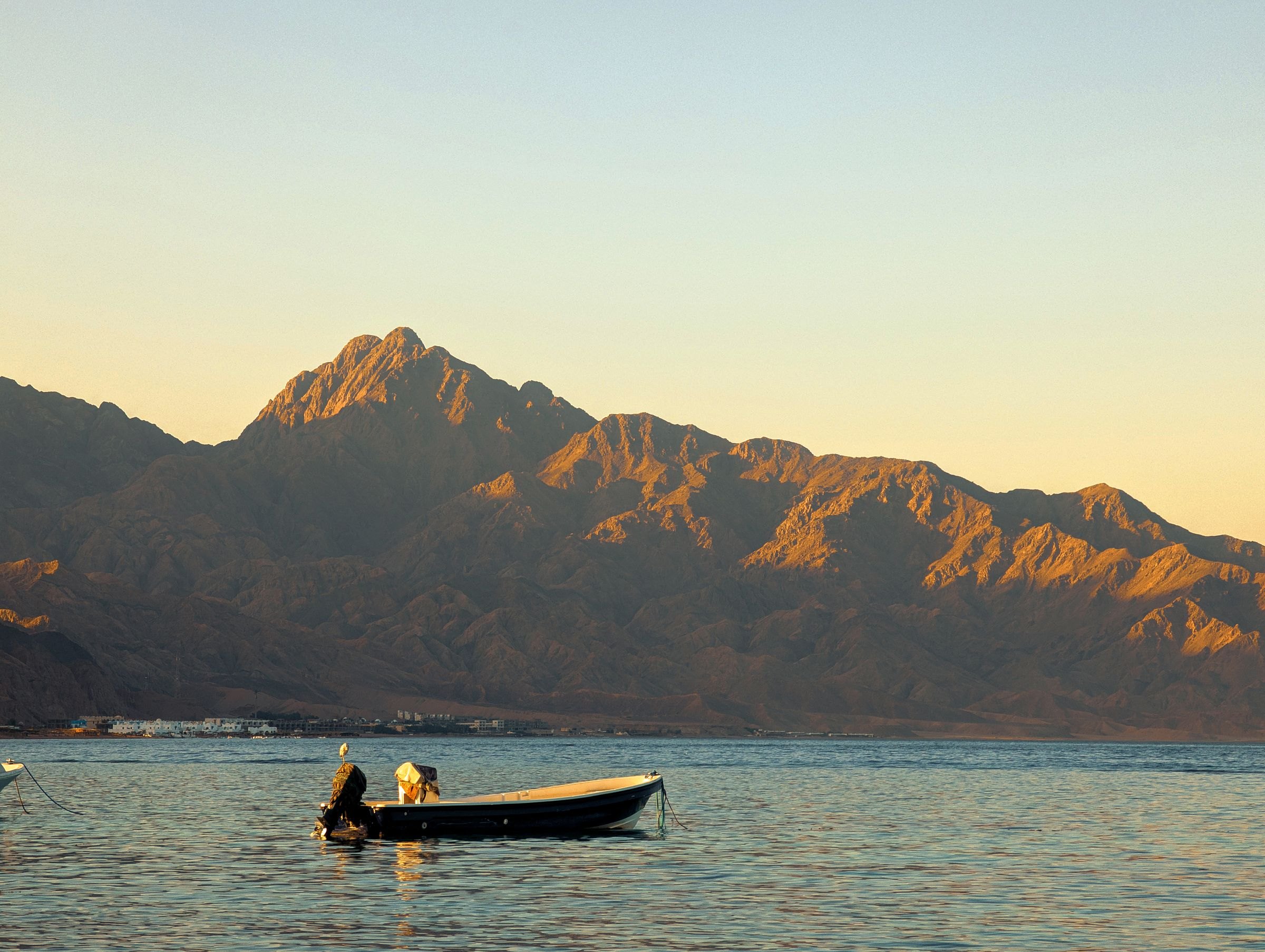 A boat on the Gulf of Aqaba at Dahab