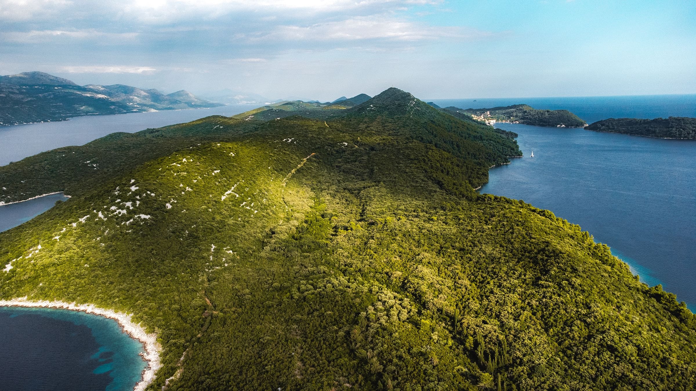 A green island in southern Dalmatia from the air