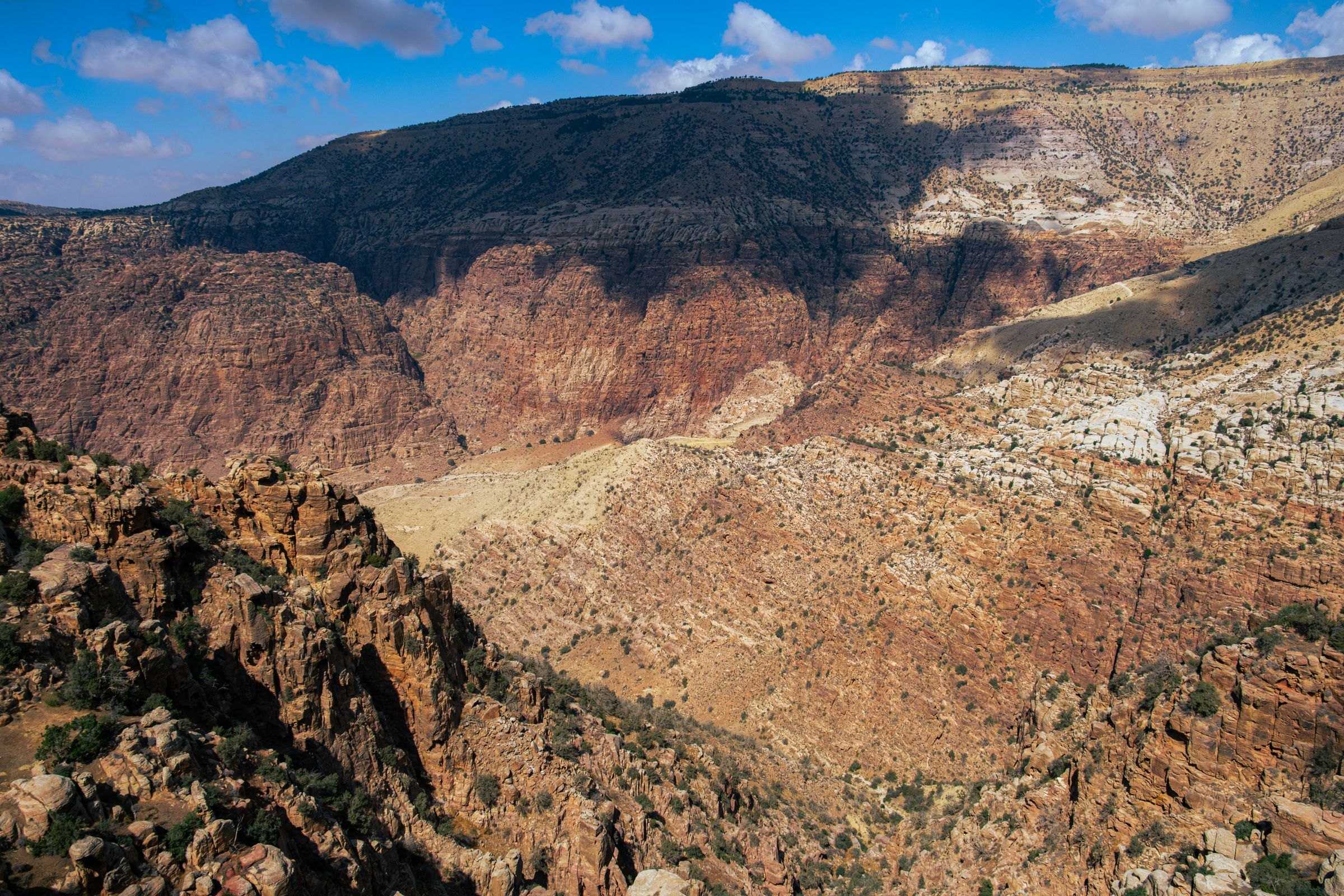 Rugged valleys in the Dana Biosphere Reserve