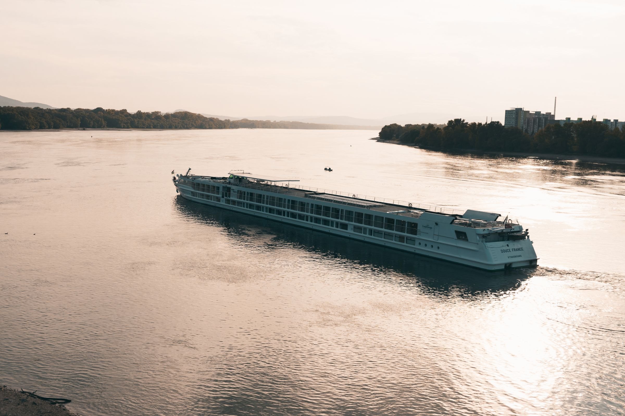 A river cruise ship on the Danube