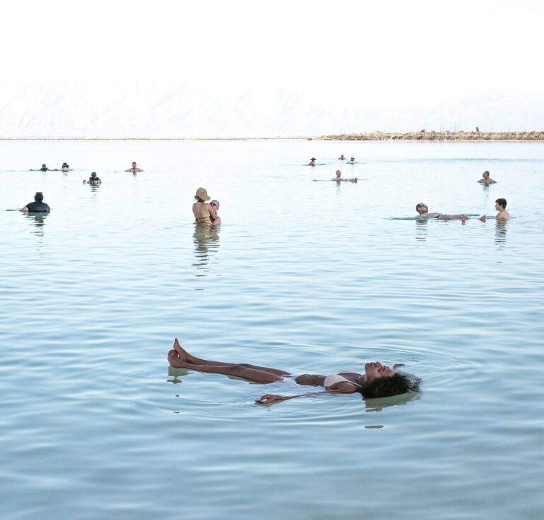 People floating in the Dead Sea