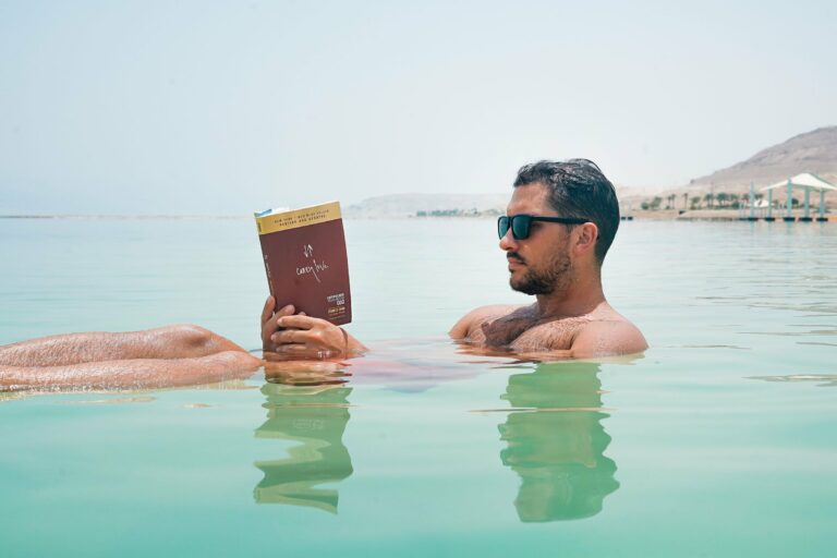 Floating in the Dead Sea