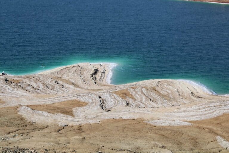 Salt formations along the shore of the Dead Sea