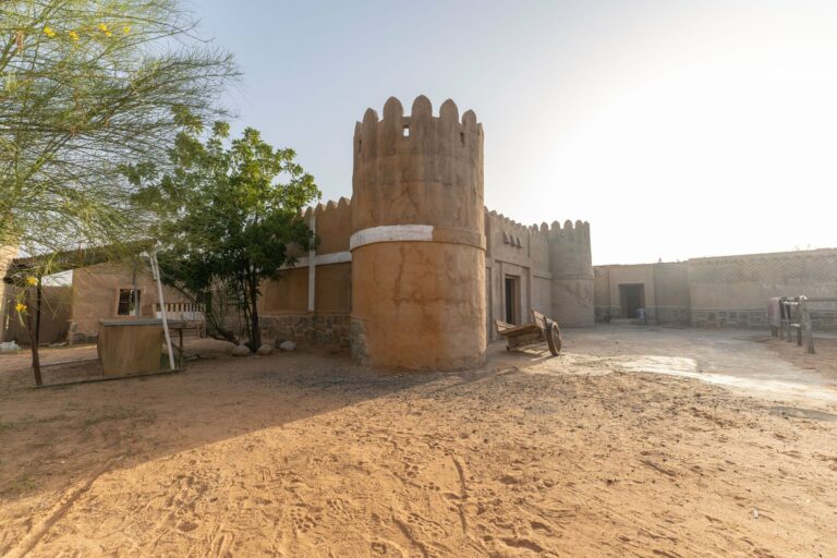 A sandstone fort in the Omani desert