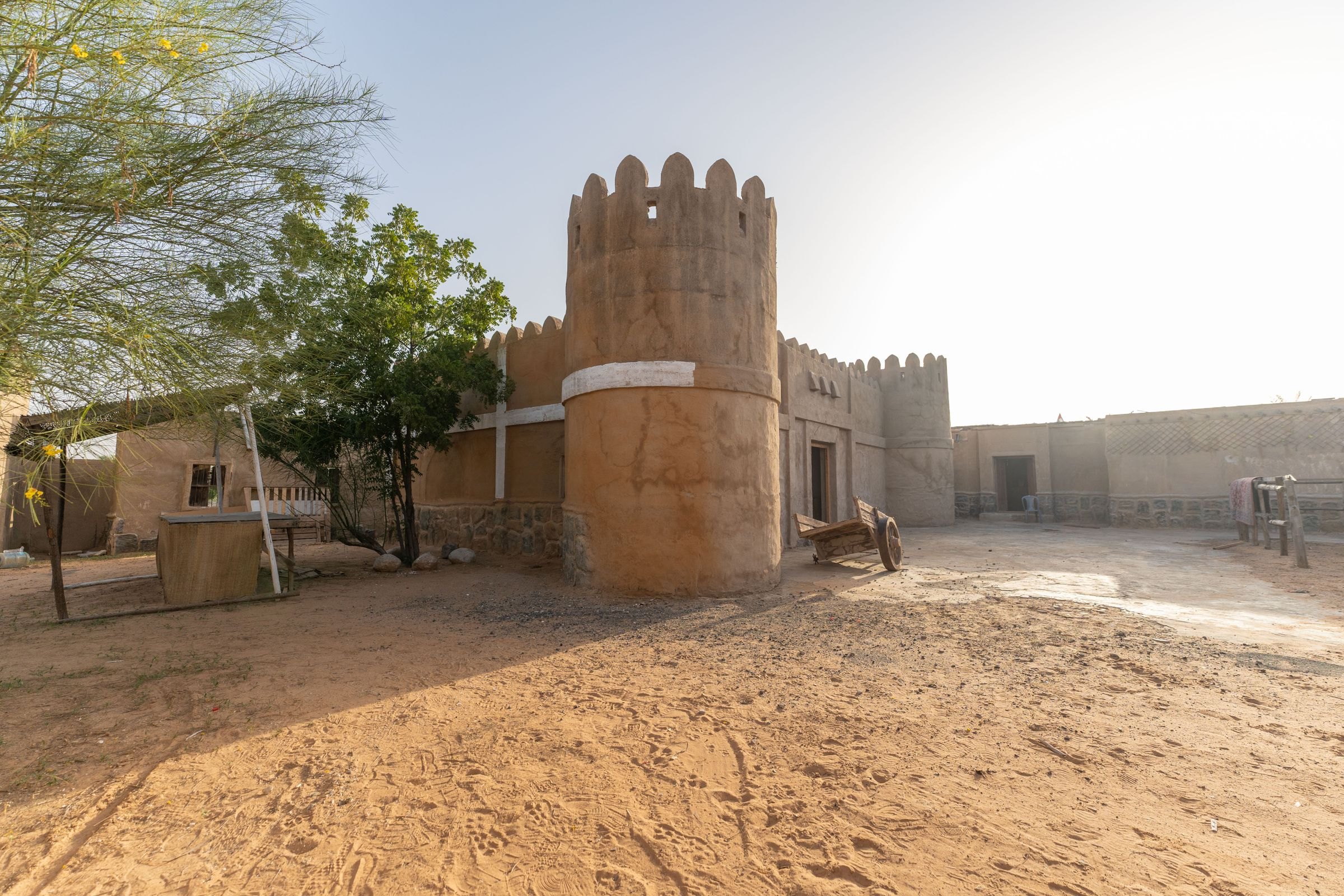 A sandstone fort in the Omani desert