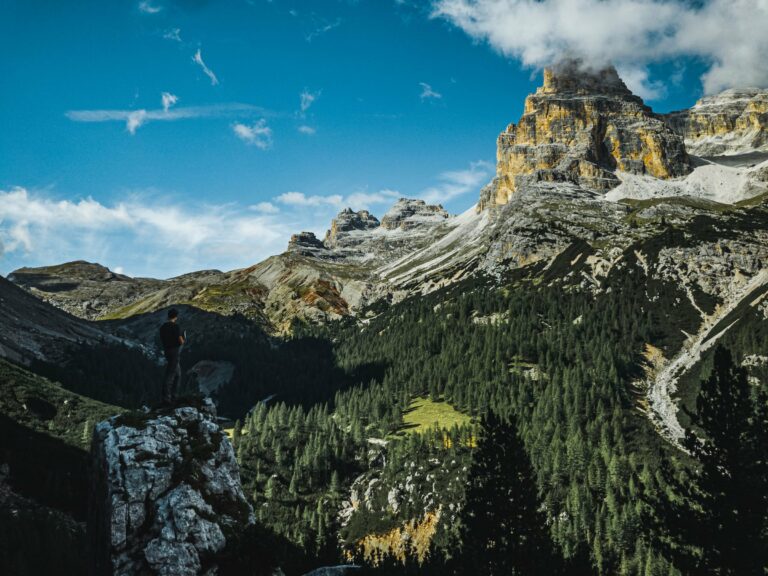 Dolomite peaks above the forests near Cortina d'Ampezzo