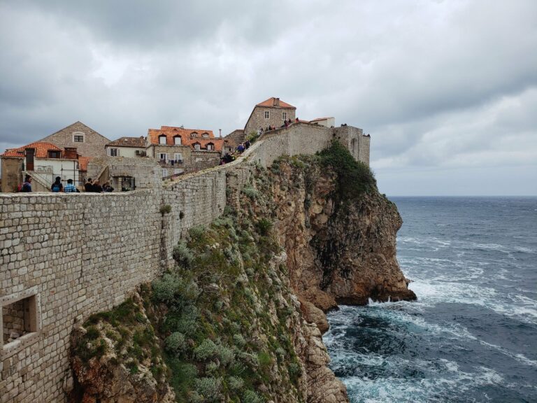 Dubrovnik's city walls above the sea