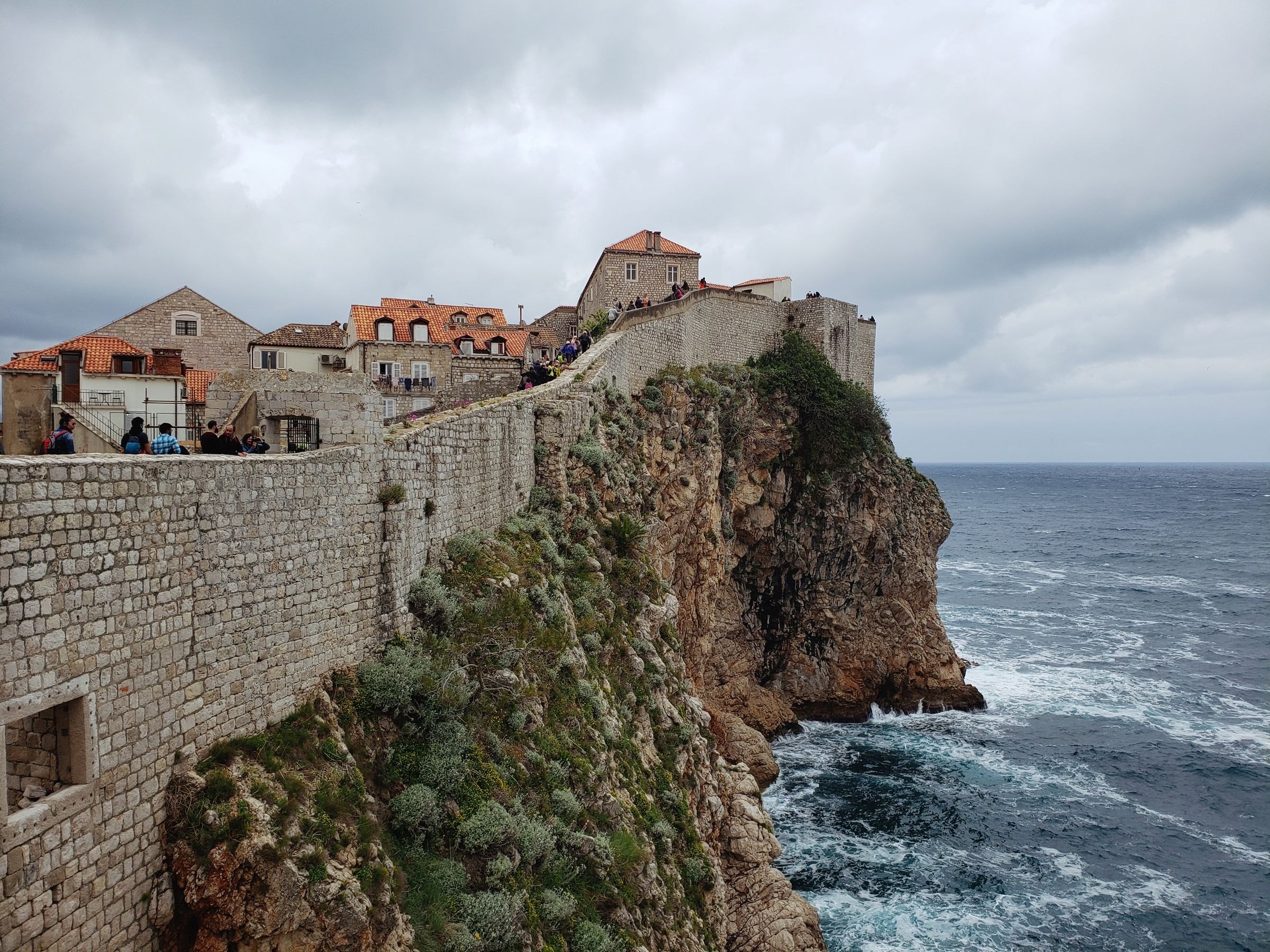 Dubrovnik's city walls above the sea