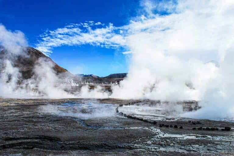 Geothermal steam at El Tatio, Chile