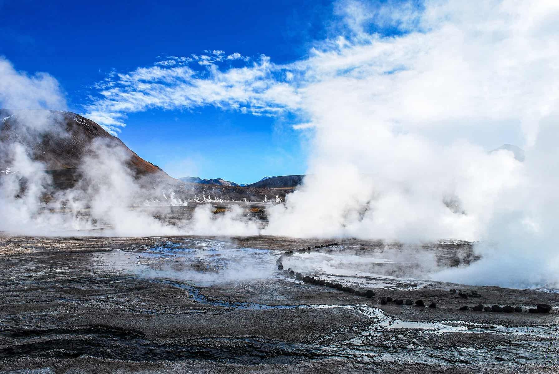 Geothermal steam at El Tatio, Chile