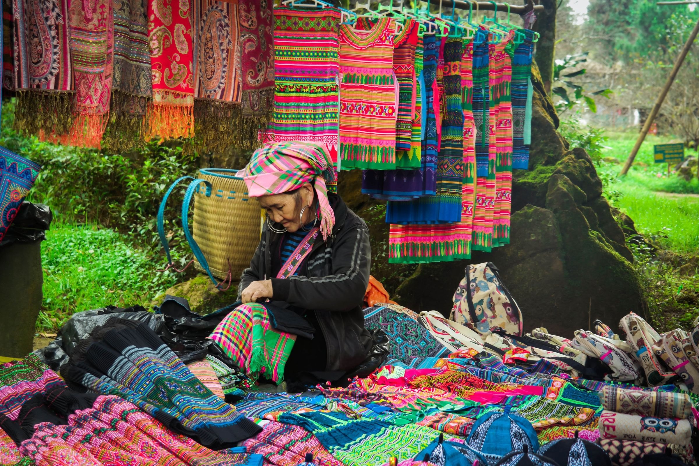 Colourful ethnic textiles in northern Vietnam
