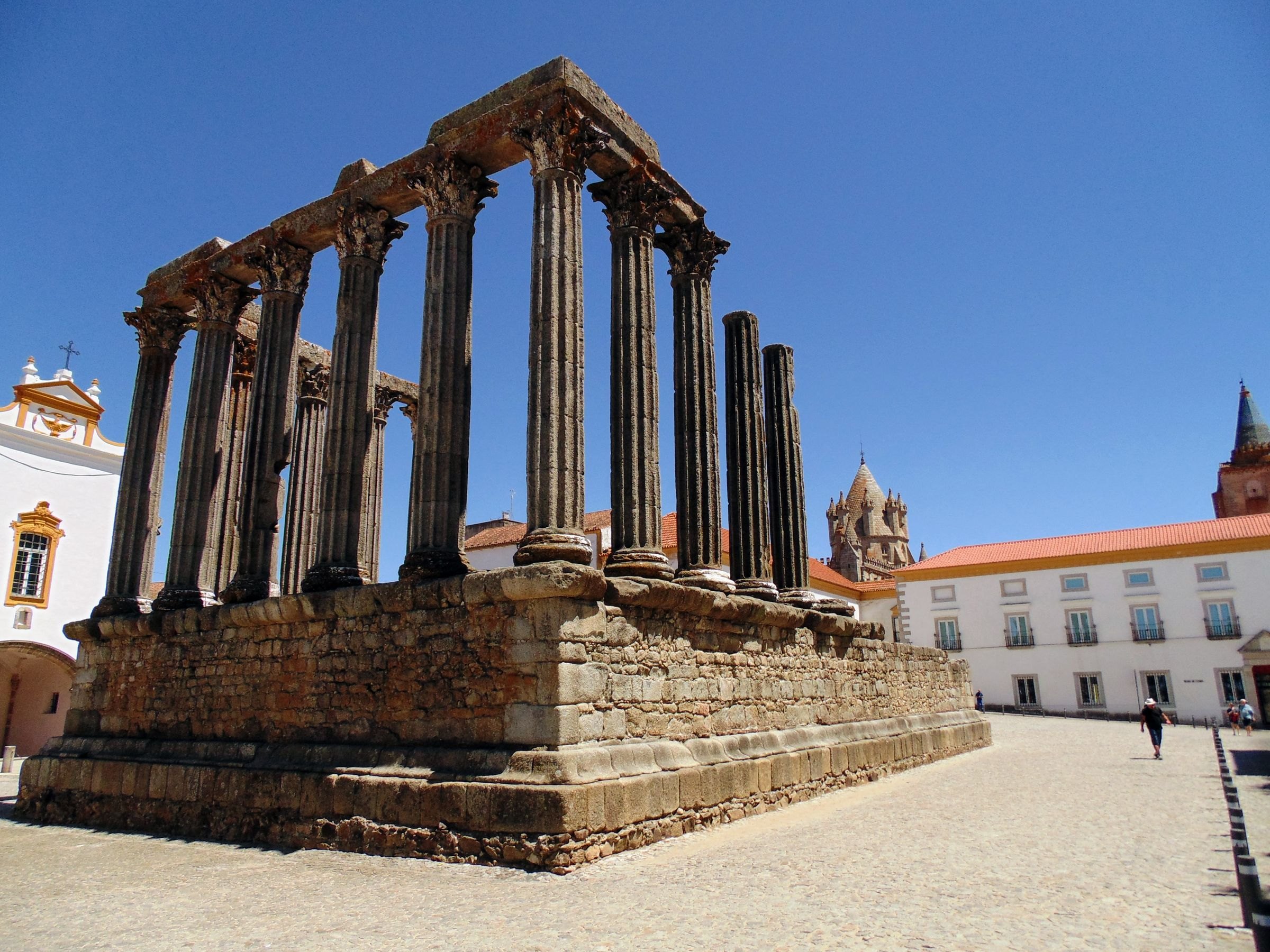 The Roman temple in Evora, Portugal
